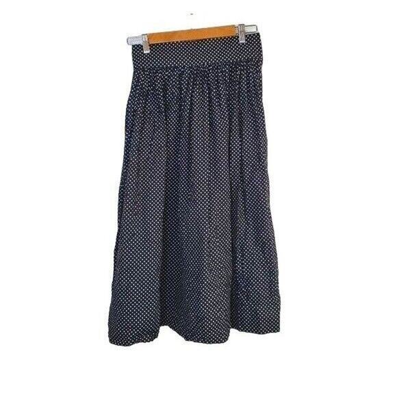 Vintage 80s does 50s handmade black white polka dot retro midi skirt M‎ - Picture 1 of 6